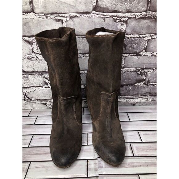 N.D.C. Made by Hand Brown Suede Leather Heel Ankle Boots Shoes Women Sz 39EU/8.5 - Picture 5 of 16